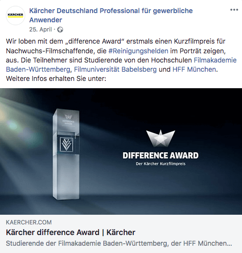 Kärcher Kurzfilmpreis Difference Award