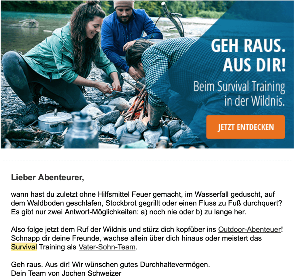 Survival Camp Jochen Schweizer